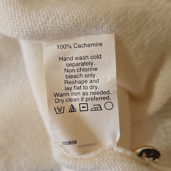 J Crew Tan and Cream Colorblock Cashmere Sweater Size Medium - Picture 14 of 14